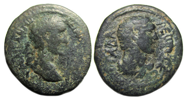 Antoninus Pius Ae : Gadara Decapolis : Bust of Herakles